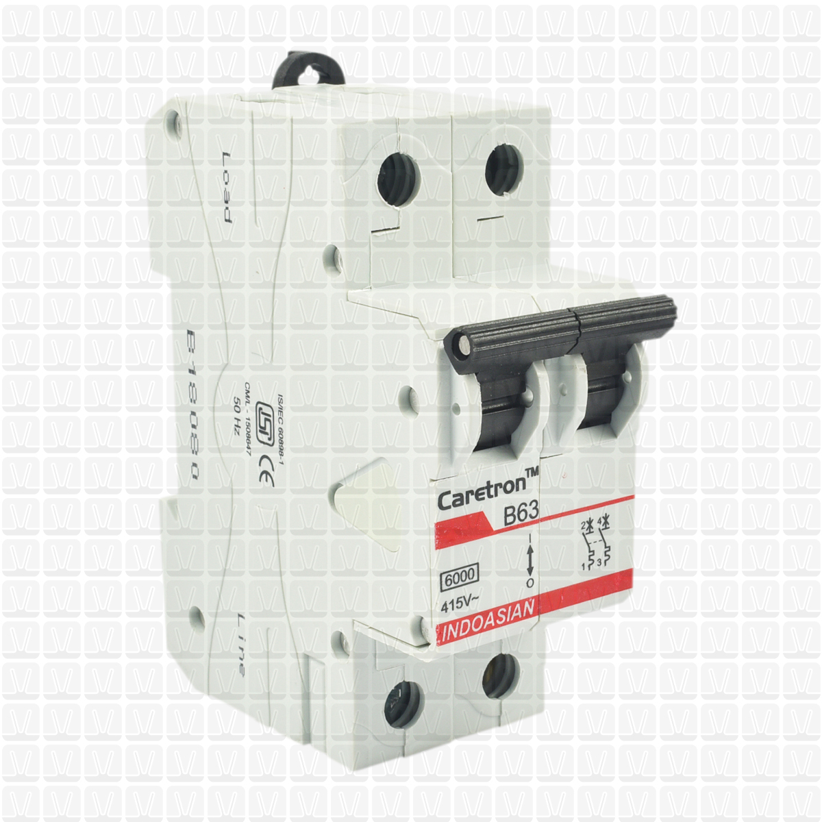 Caretron 63 Amp Double Pole MCB