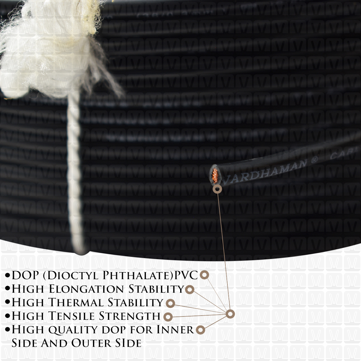 VARDHMAN 1.5 mm Wire Black (90 Mtr./Bundle)