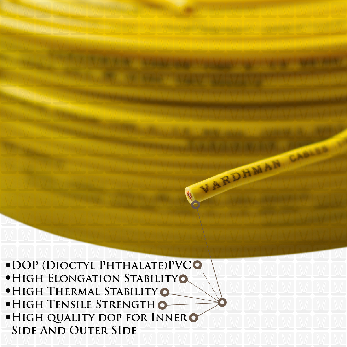 VARDHMAN 1.5 mm Wire Yellow (90 Mtr./Bundle)