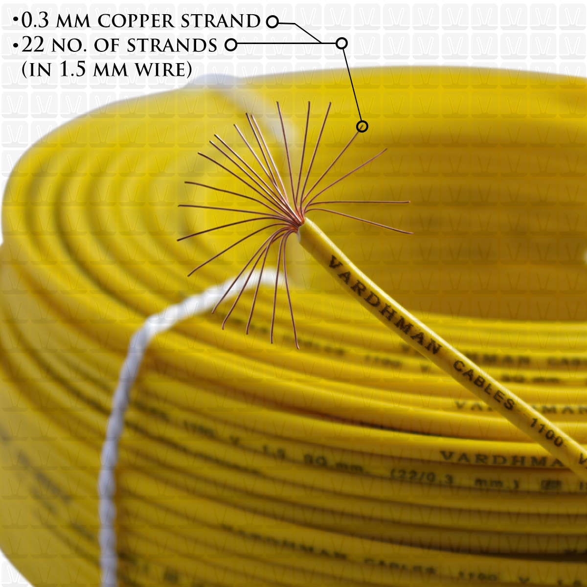 VARDHMAN 1.5 mm Wire Yellow (90 Mtr./Bundle)