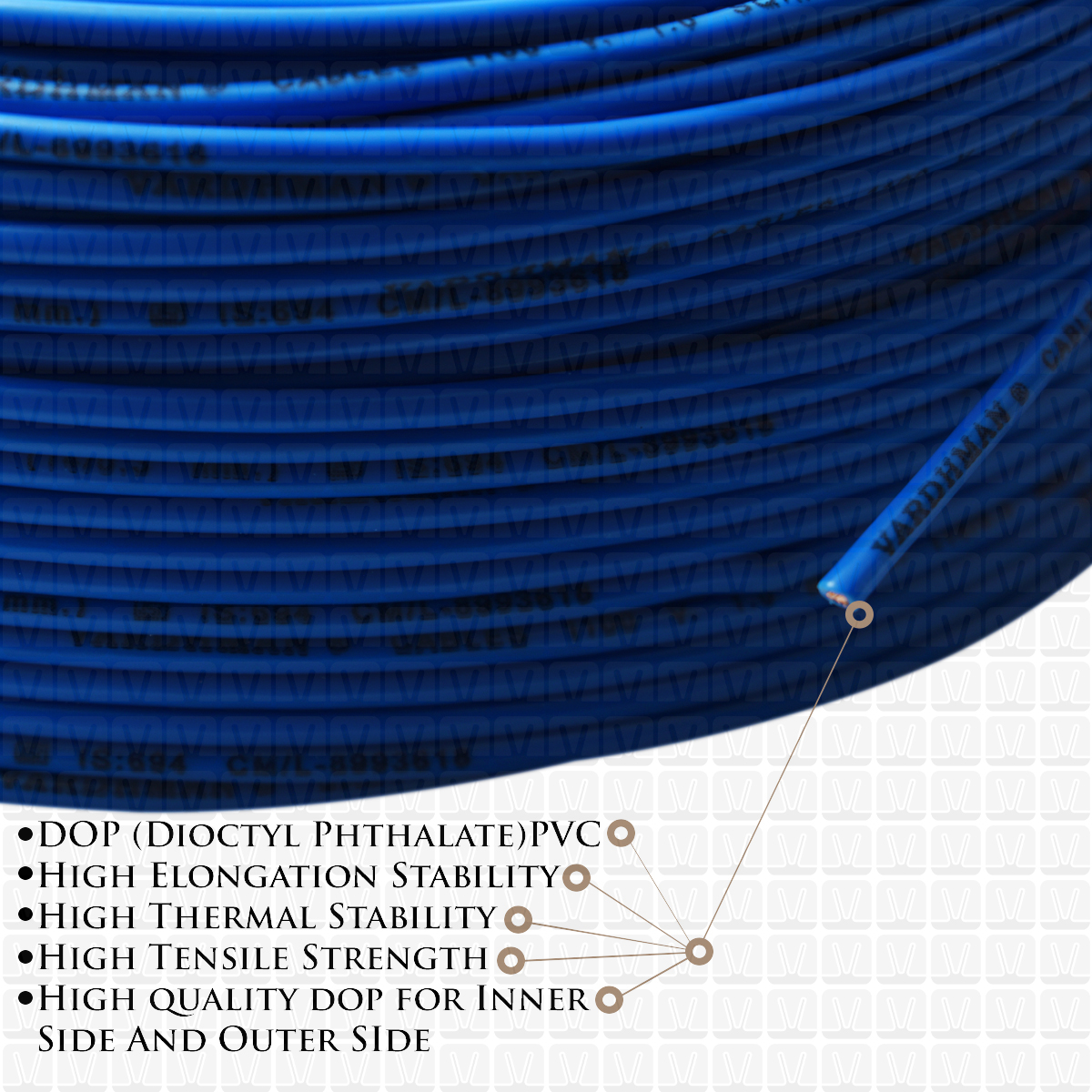 VARDHMAN 1.0 mm Wire Blue (90 Mtr./Bundle)