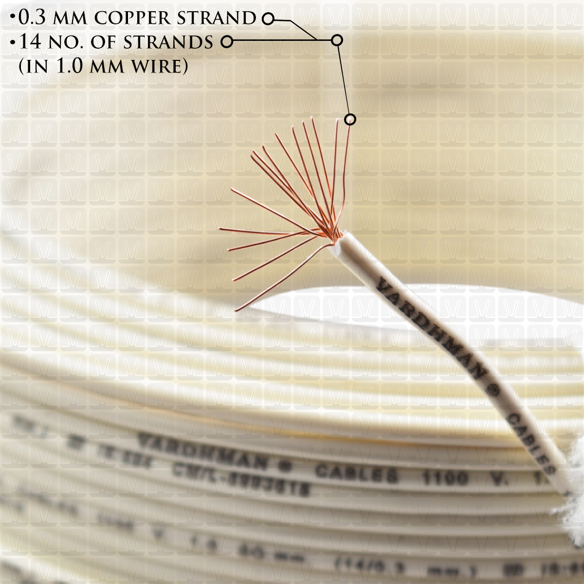 VARDHMAN 1.0 mm Wire White (90 Mtr./Bundle)