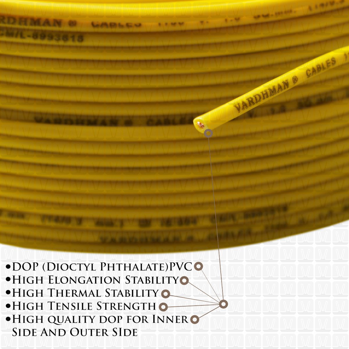 VARDHMAN 1.0 mm Wire Yellow (90 Mtr./Bundle)