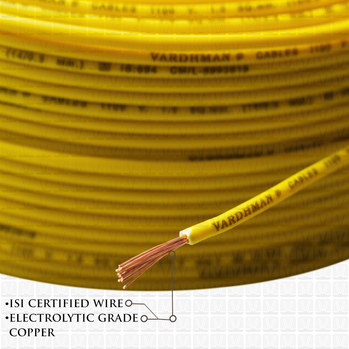 VARDHMAN 1.0 mm Wire Yellow (90 Mtr./Bundle)