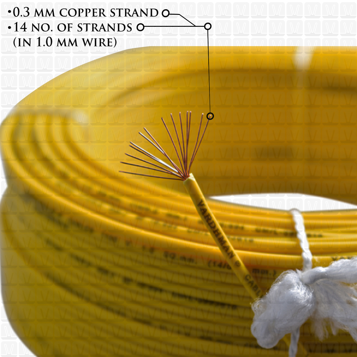 VARDHMAN 1.0 mm Wire Yellow (90 Mtr./Bundle)