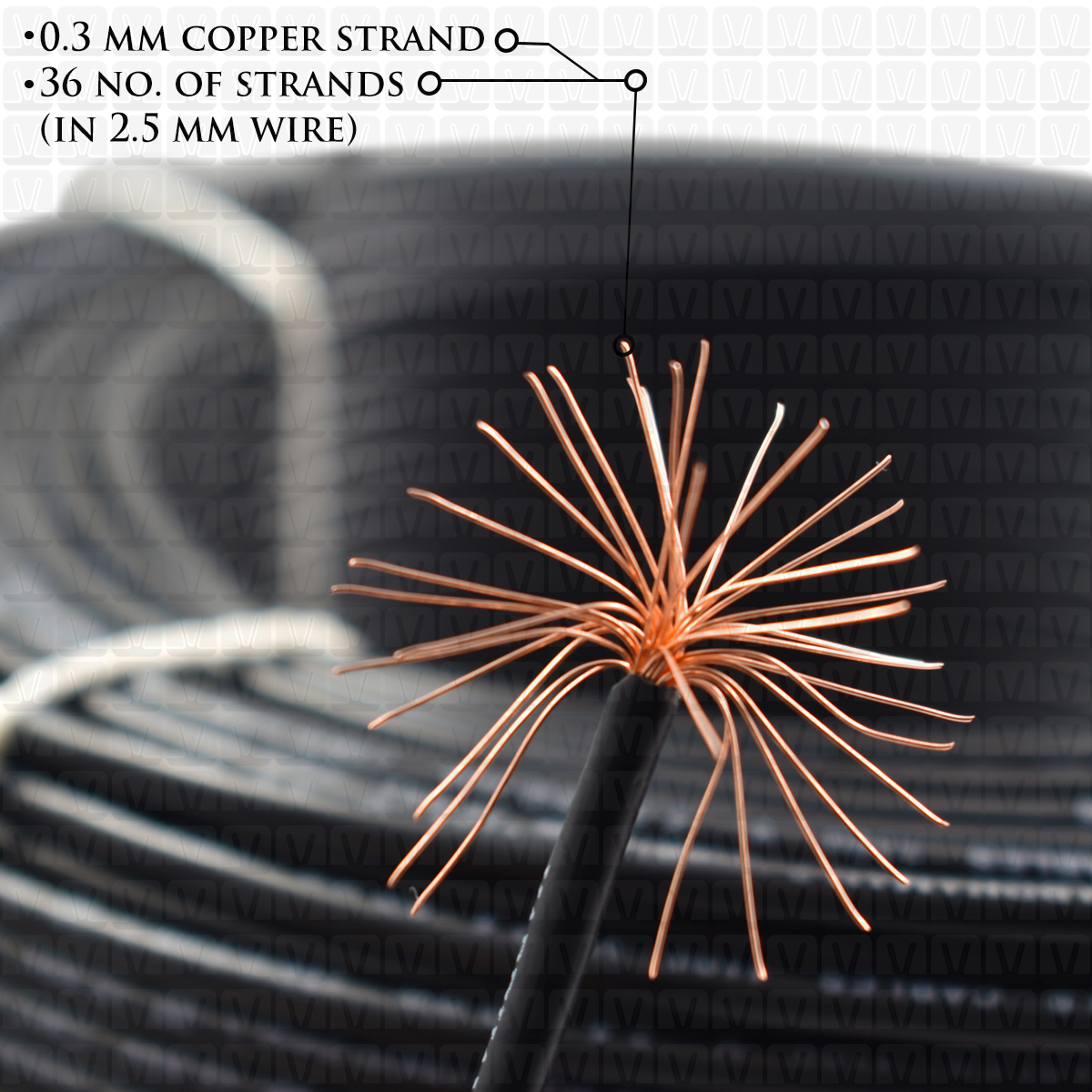 VARDHMAN 2.5 mm Wire Black (90 Mtr./Bundle)