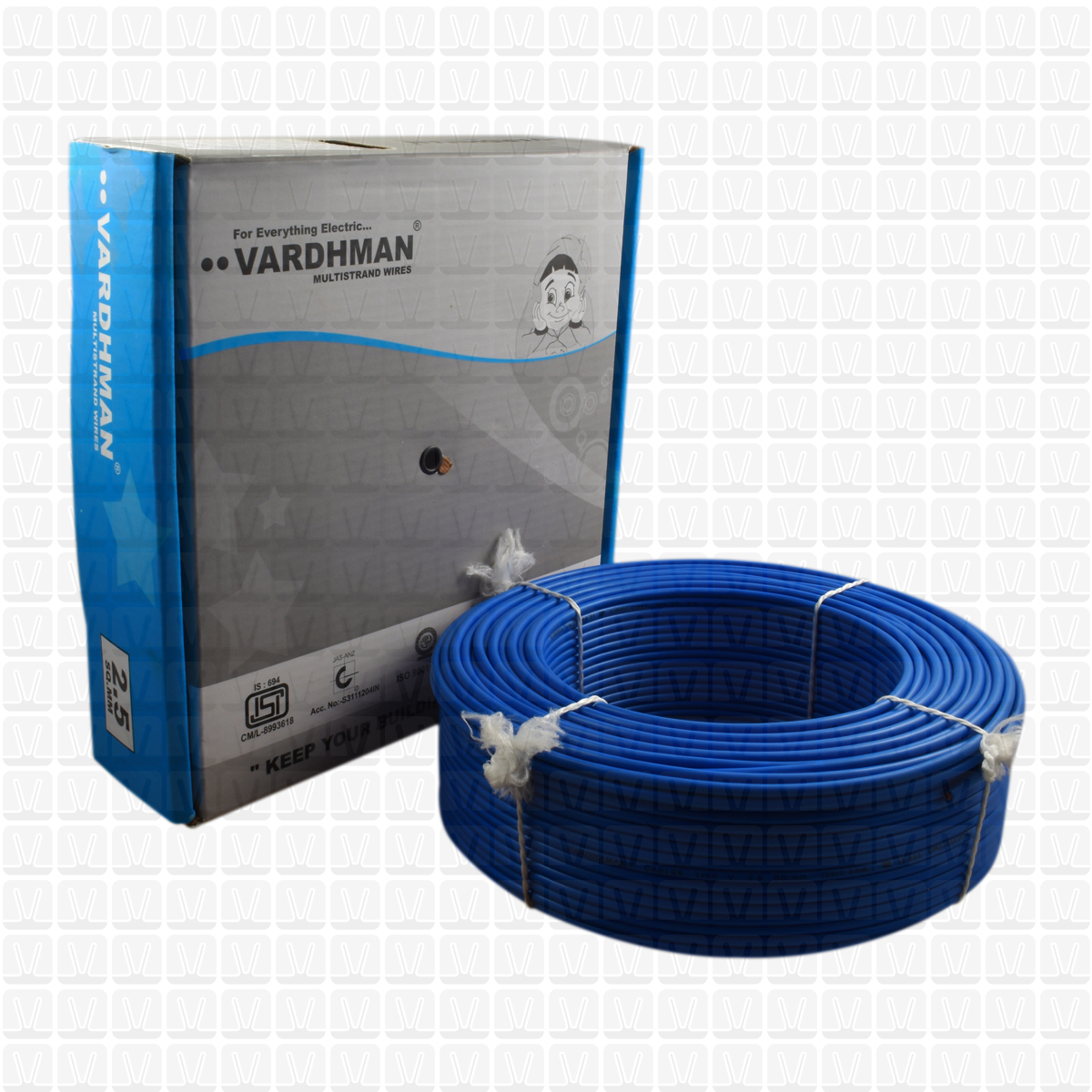 VARDHMAN 2.5 mm Wire Blue (90 Mtr./Bundle)
