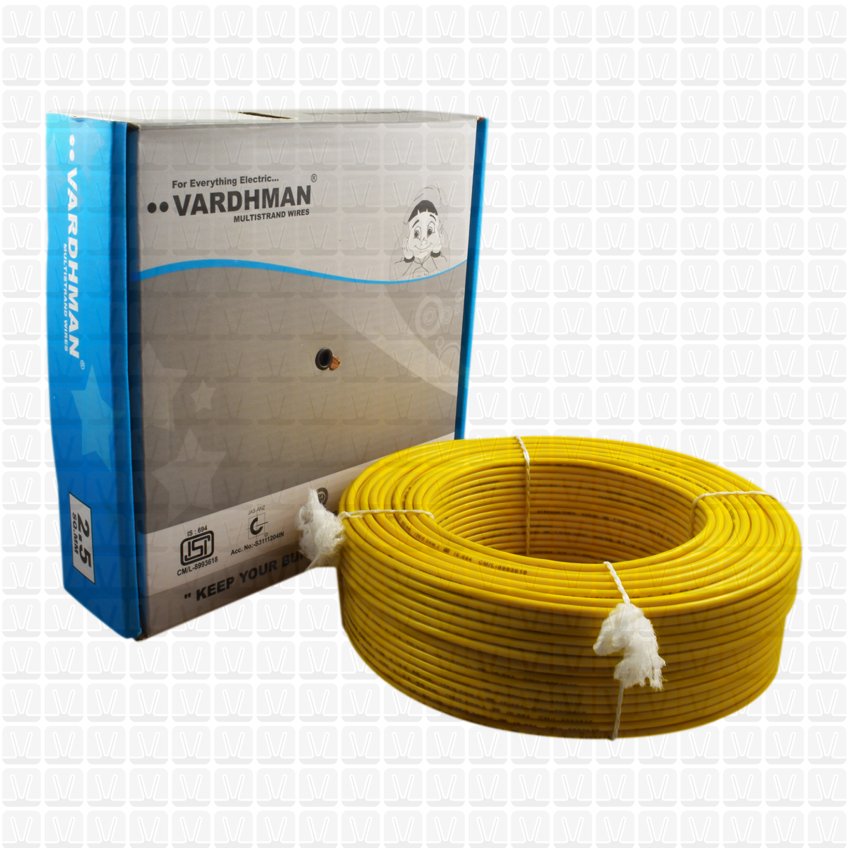 VARDHMAN 2.5 mm Wire Yellow (90 Mtr./Bundle)