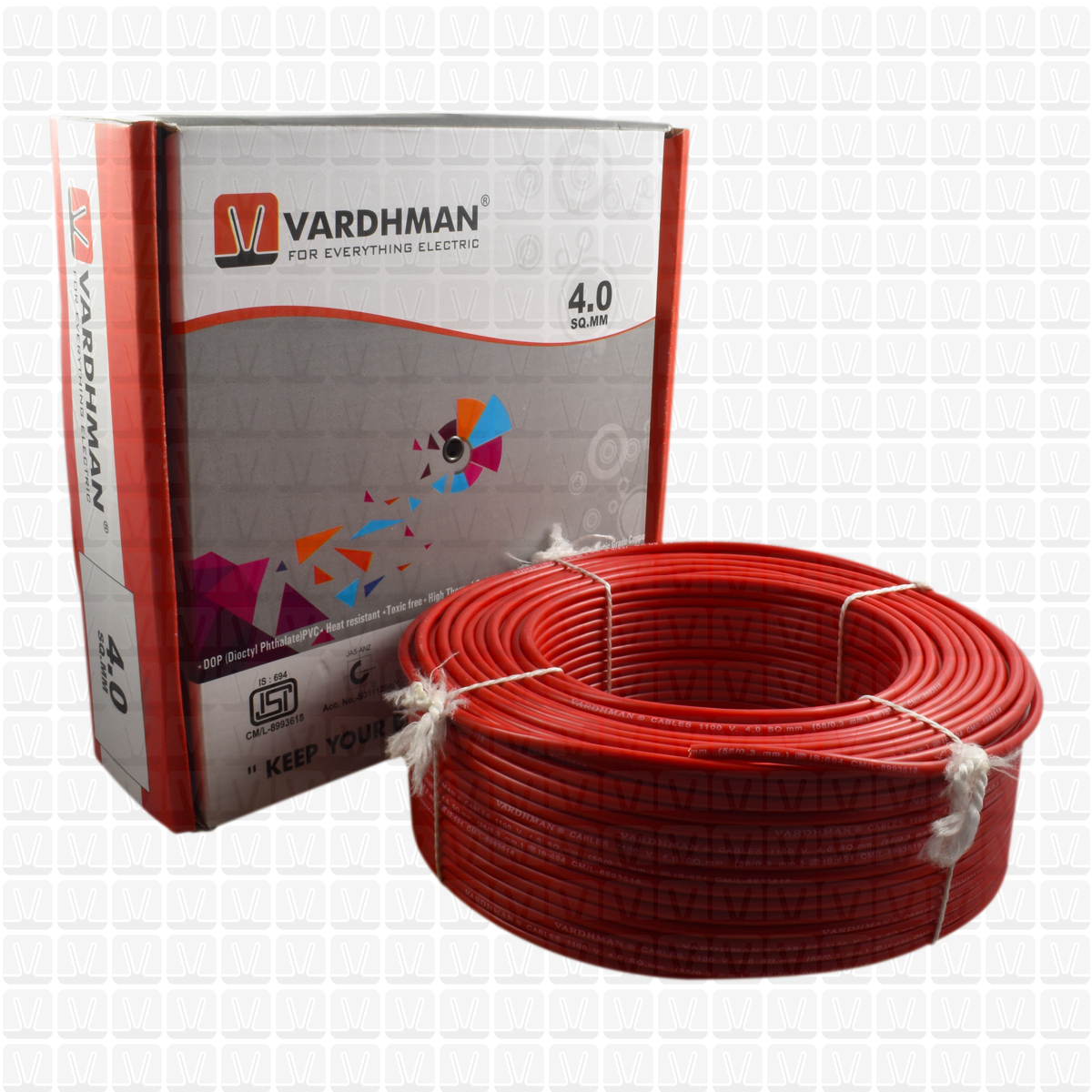 VARDHMAN 4.0 mm Wire Red (90 Mtr./Bundle)