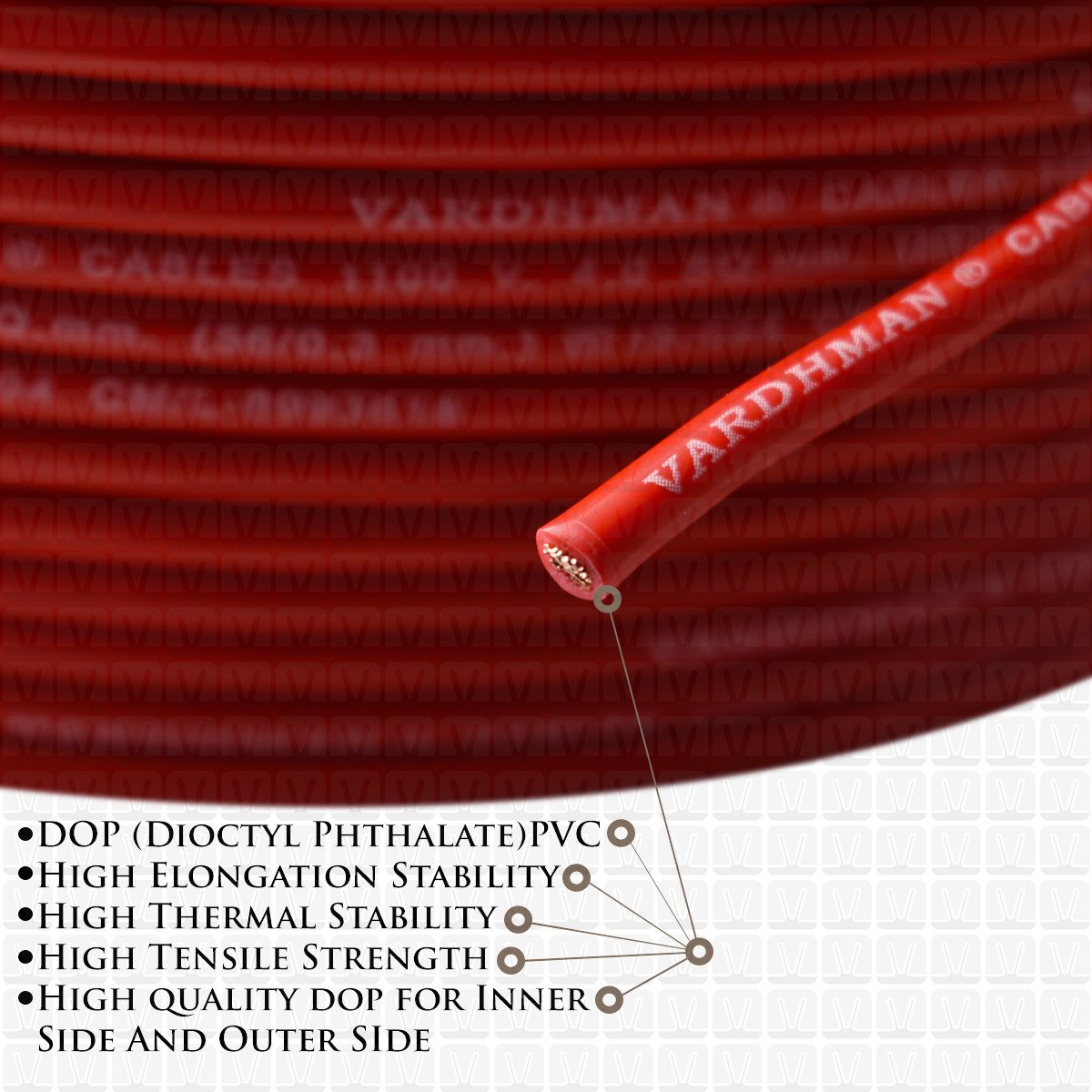 VARDHMAN 4.0 mm Wire Red (90 Mtr./Bundle)