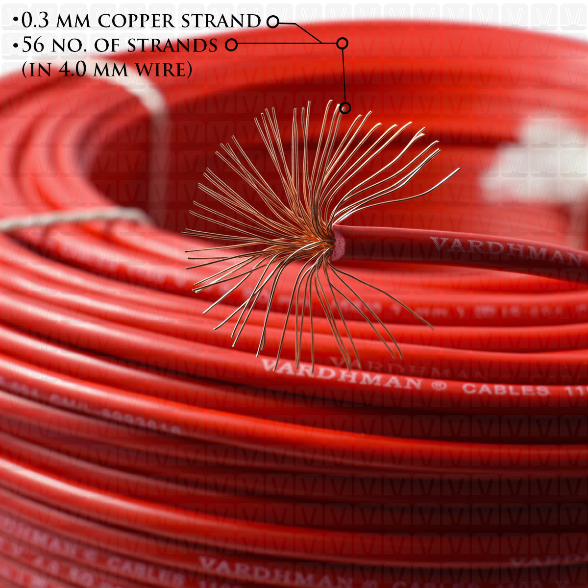 VARDHMAN 4.0 mm Wire Red (90 Mtr./Bundle)