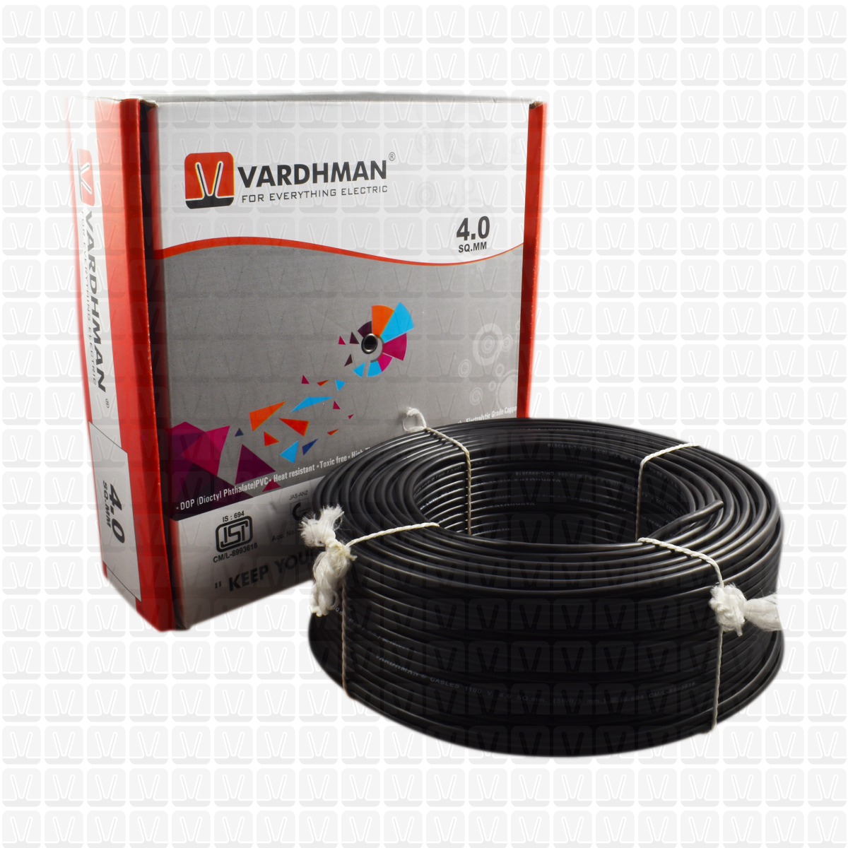 VARDHMAN 4.0 mm Wire Black (90 Mtr./Bundle)