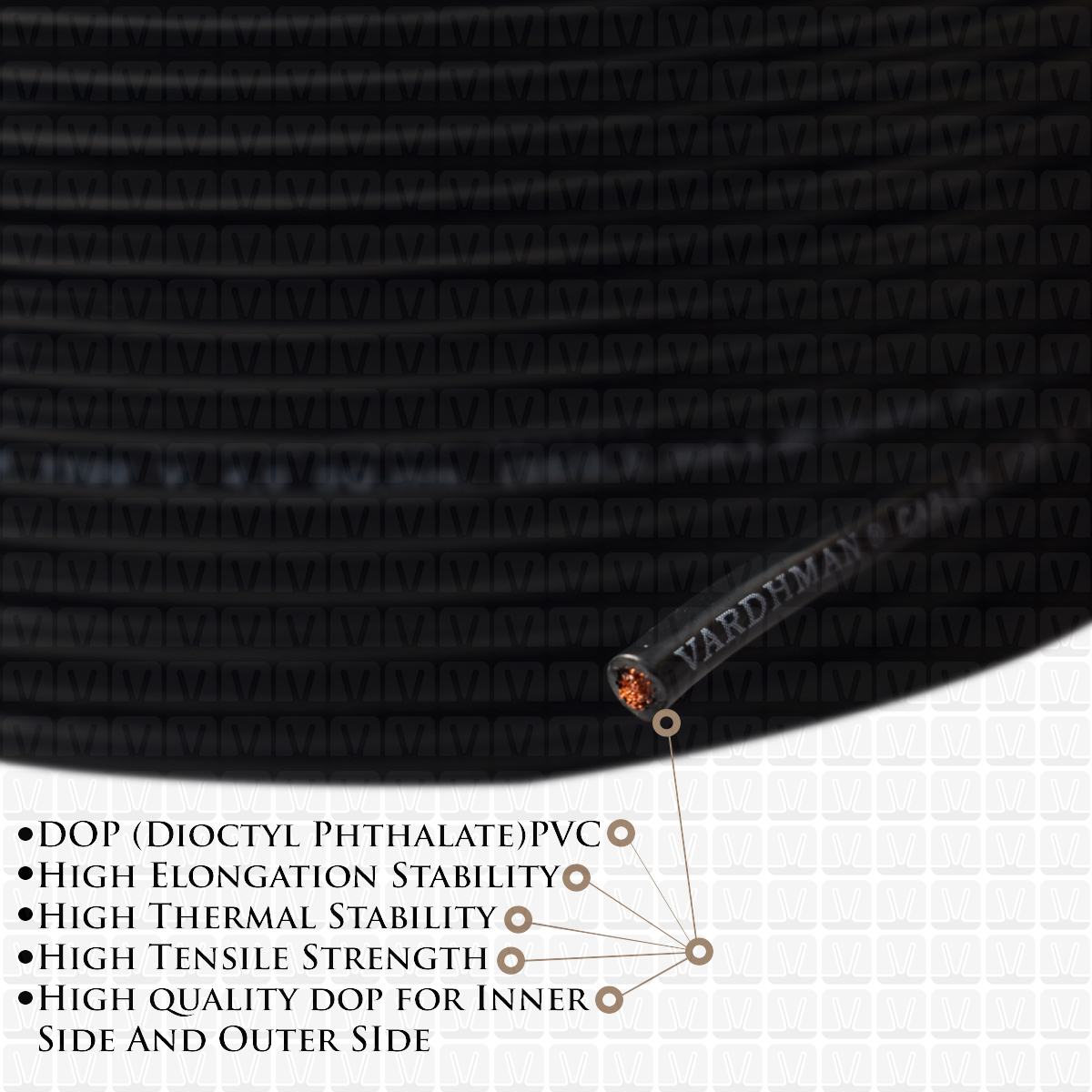 VARDHMAN 4.0 mm Wire Black (90 Mtr./Bundle)