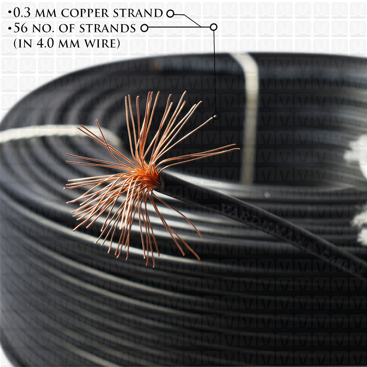 VARDHMAN 4.0 mm Wire Black (90 Mtr./Bundle)