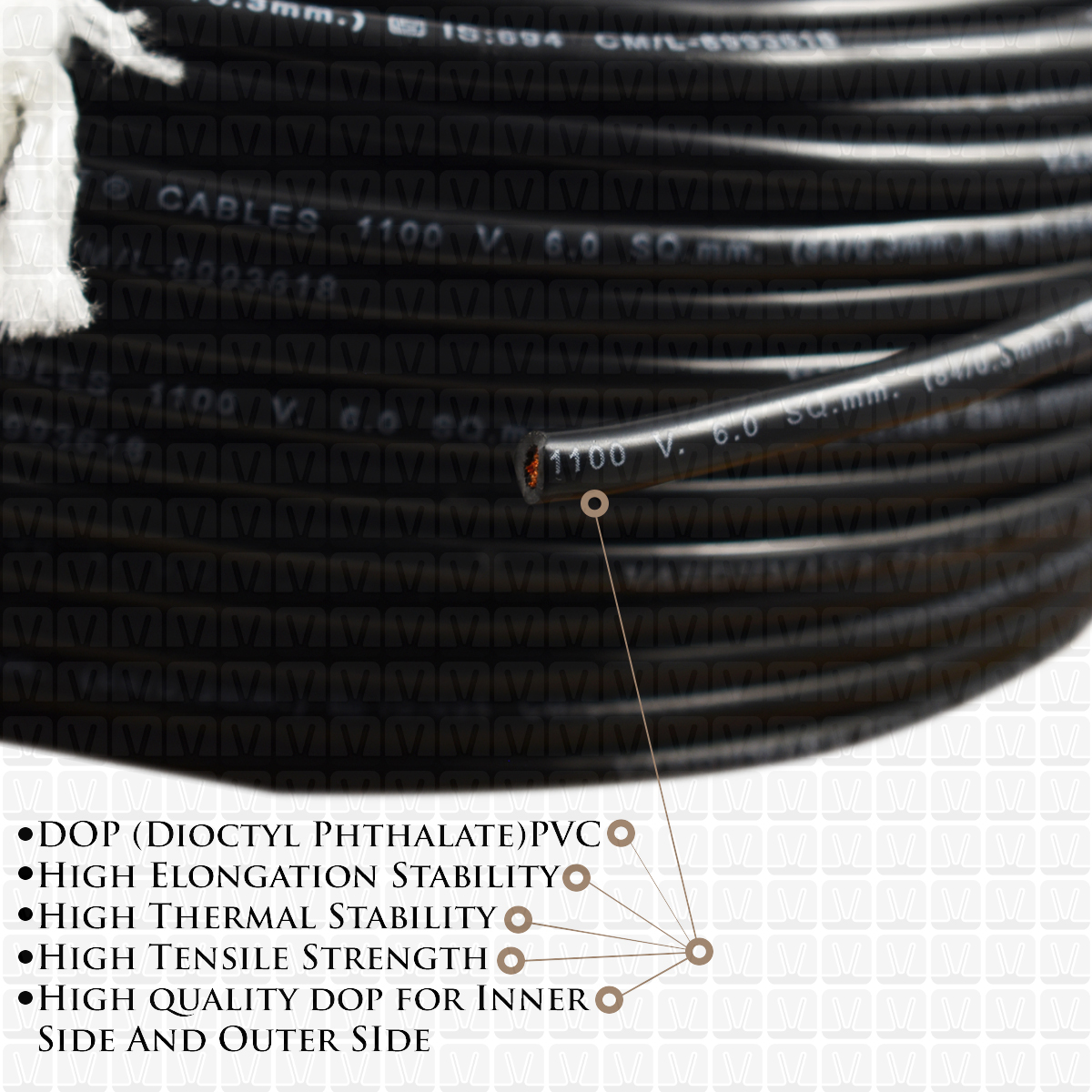 VARDHMAN 6.0 mm Wire Black (90 Mtr./Bundle)