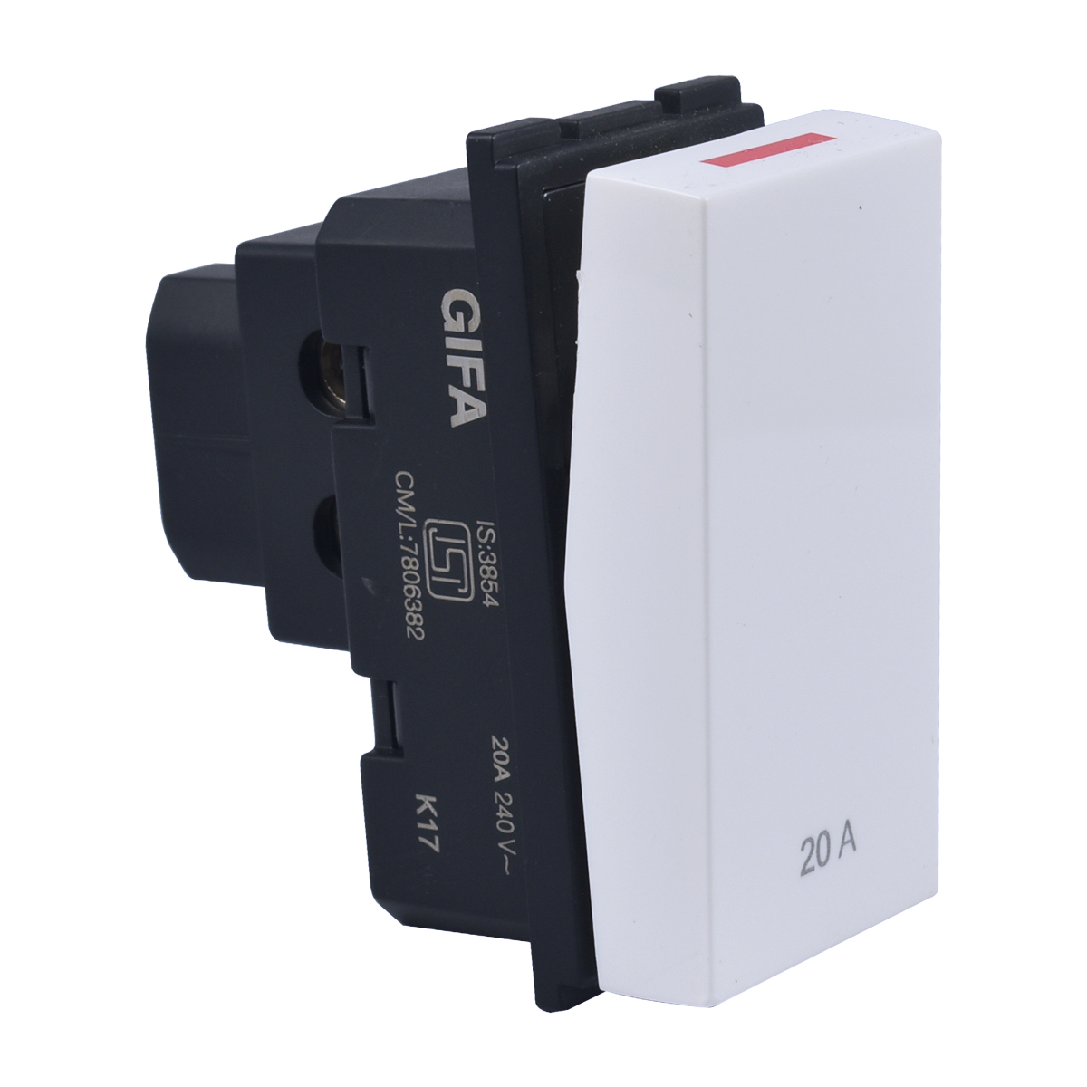 Gifa White One Way Switch 20 Amp